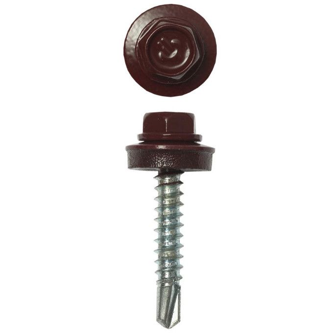 Саморез кровельный КРс 4,8*35 (8017) шок-кор (1/3000шт)