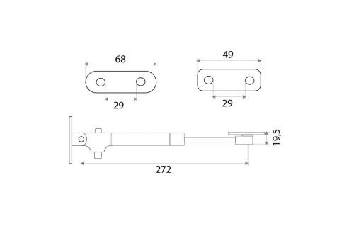 Газлифт 60N с доводчиком HISSEN /039343